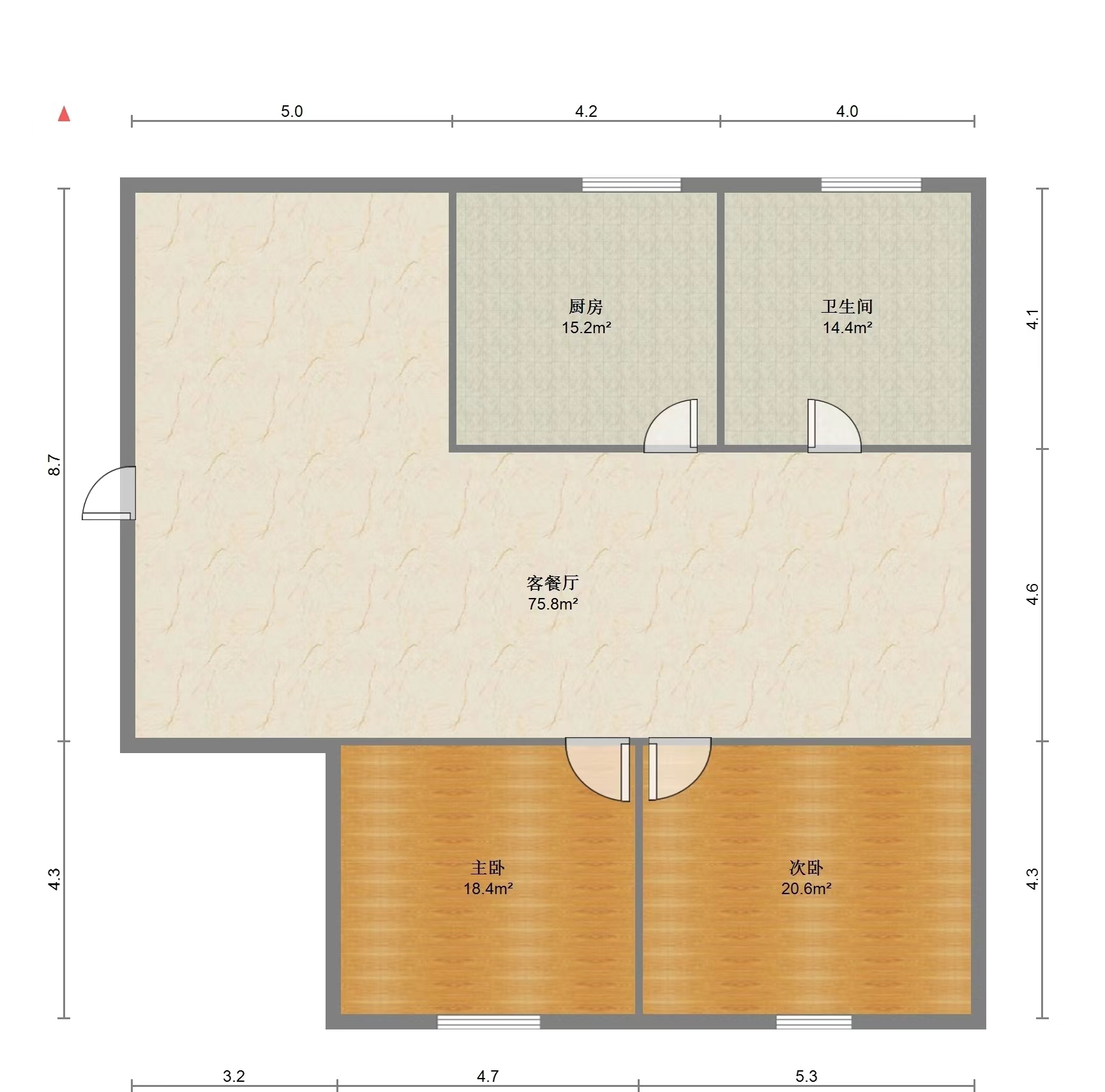 民安花苑 2室2厅1卫 101.00m&sup2;