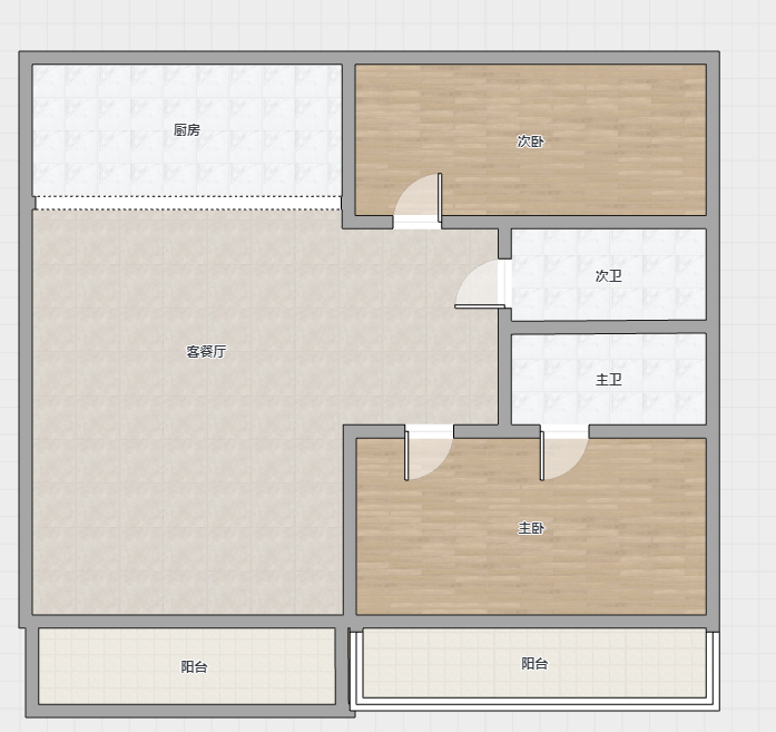 招商新城雍景湾 2室2厅2卫 86m&sup2;