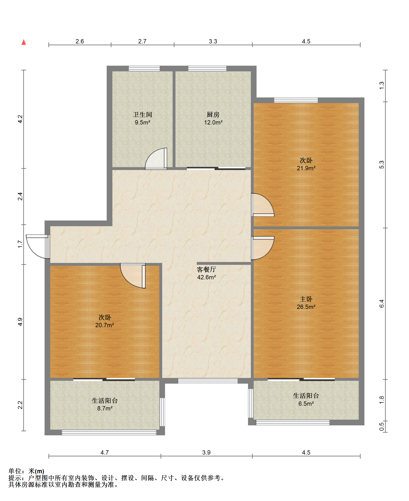 任港路2号 3室2厅1卫 101.82m&sup2;