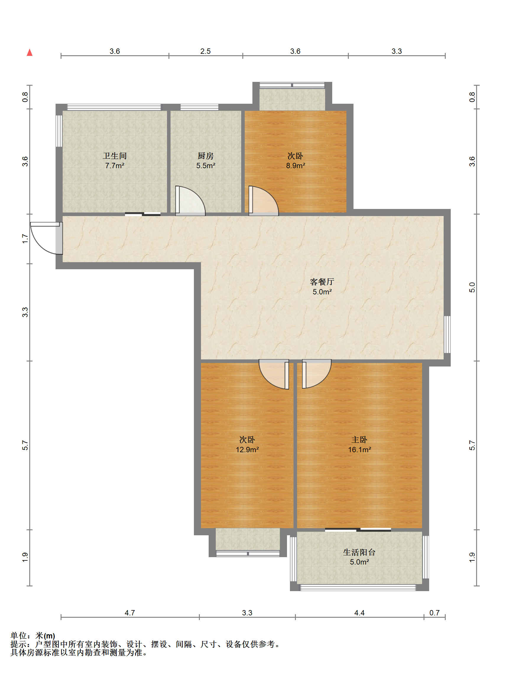 天晖苑 3室2厅1卫 108m&sup2;
