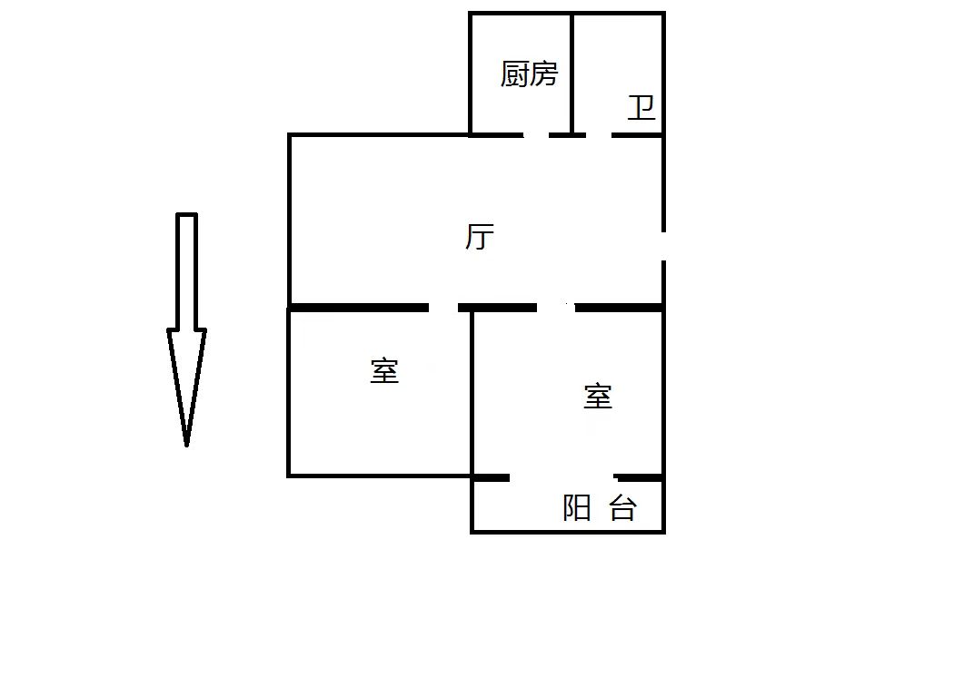 虹桥新村(朝霞路) 2室2厅1卫 58.51m²
