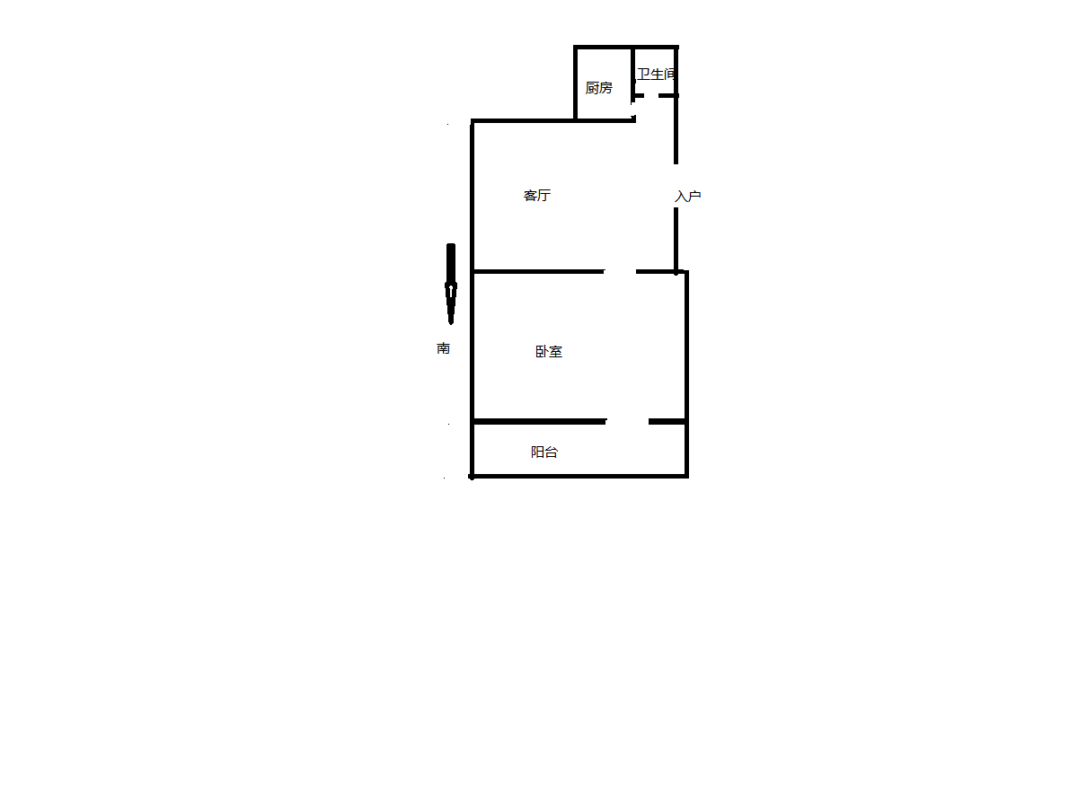 将军二园 1室1厅1卫 48m&sup2;
