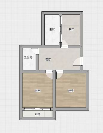 北濠新村二组团 2室2厅1卫 64.50m&sup2;