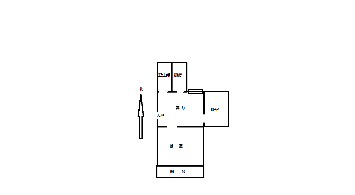 花园角 2室1厅1卫 56.00m&sup2;