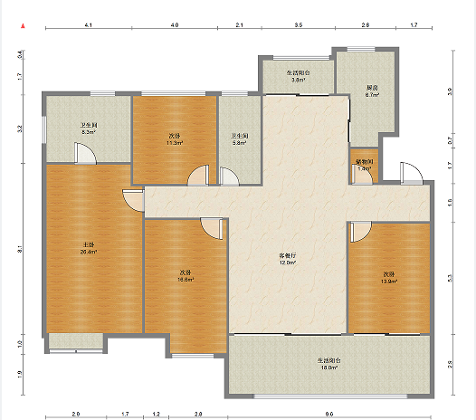 远创紫樾台 4室2厅2卫 169m&sup2;