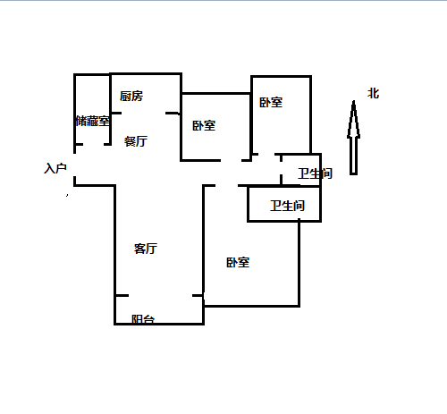 华强城一期 3室2厅2卫 131.93m&sup2;