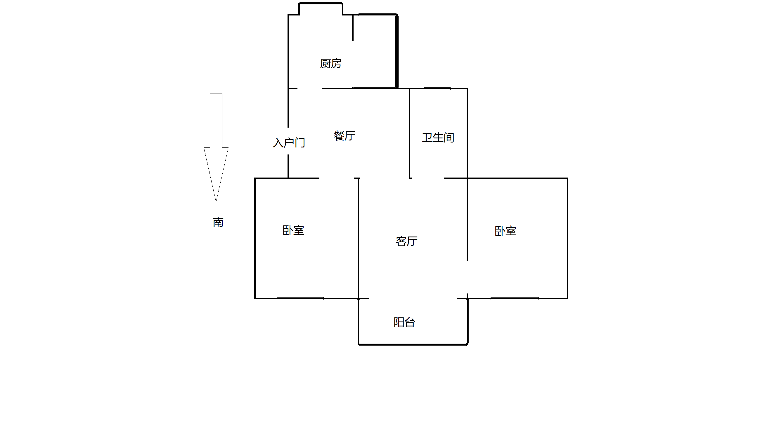 光明东村一期 2室2厅1卫 83.11m&sup2;