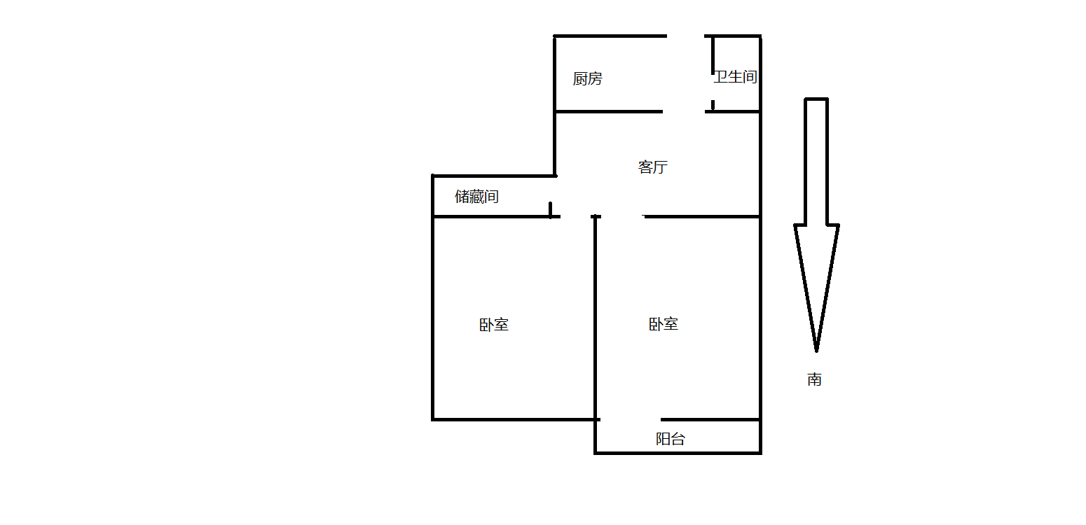解放新村 2室1厅1卫 69.44m&sup2;
