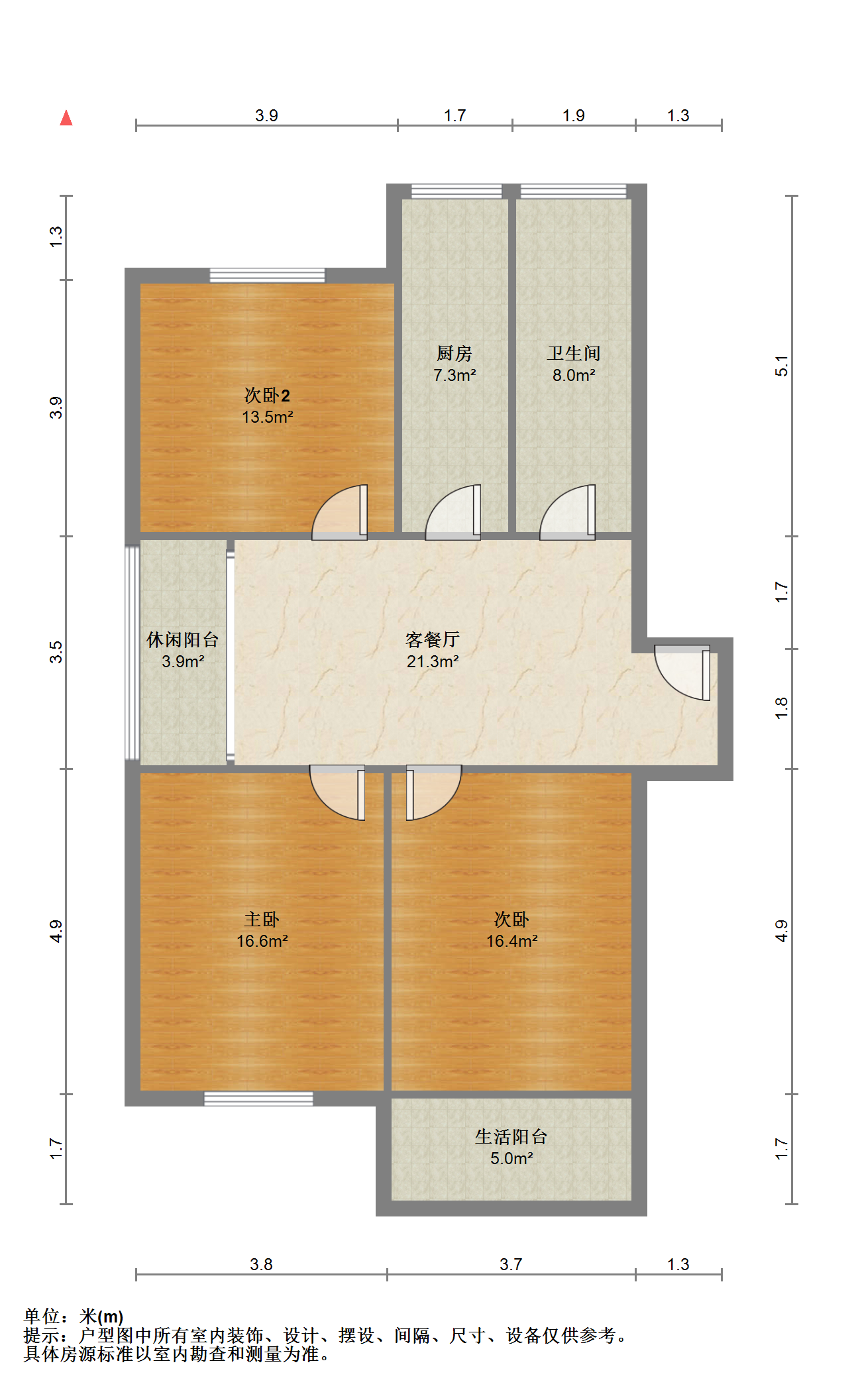 金辉花园 3室1厅1卫 99m&sup2;