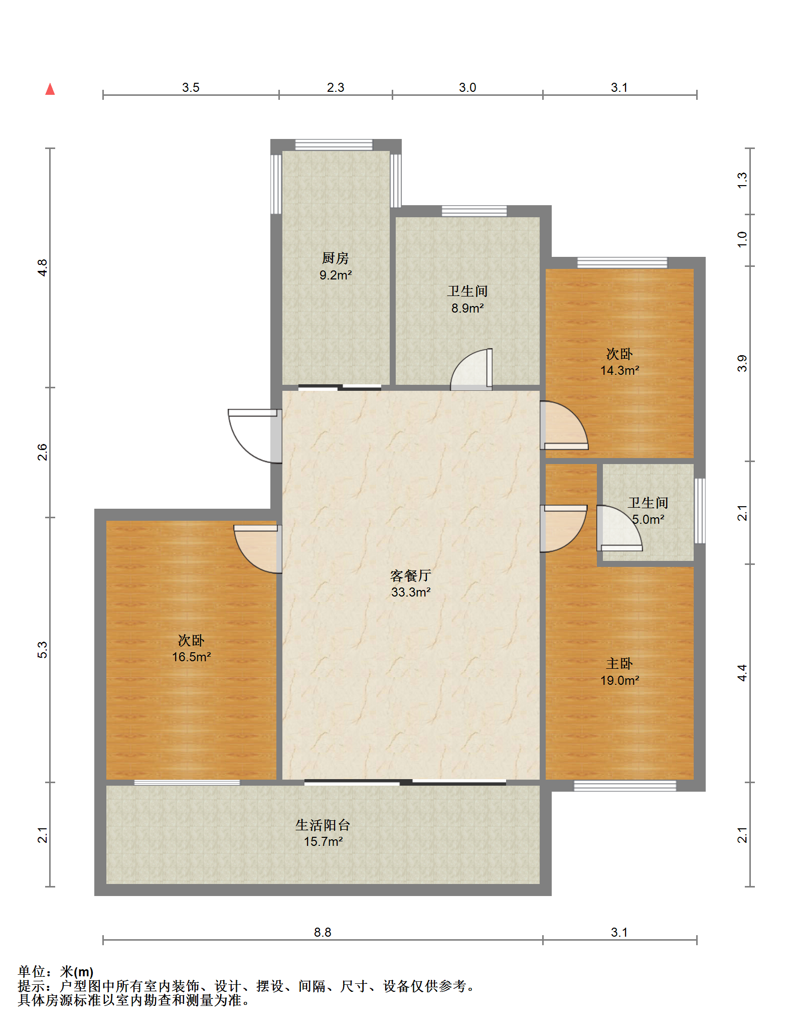 天一裕景苑 3室2厅2卫 126.32m&sup2;