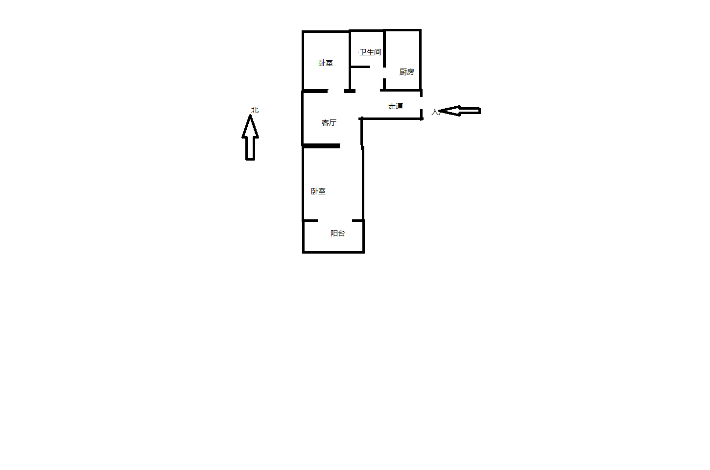 城港花苑 2室1厅1卫 60.1m&sup2;