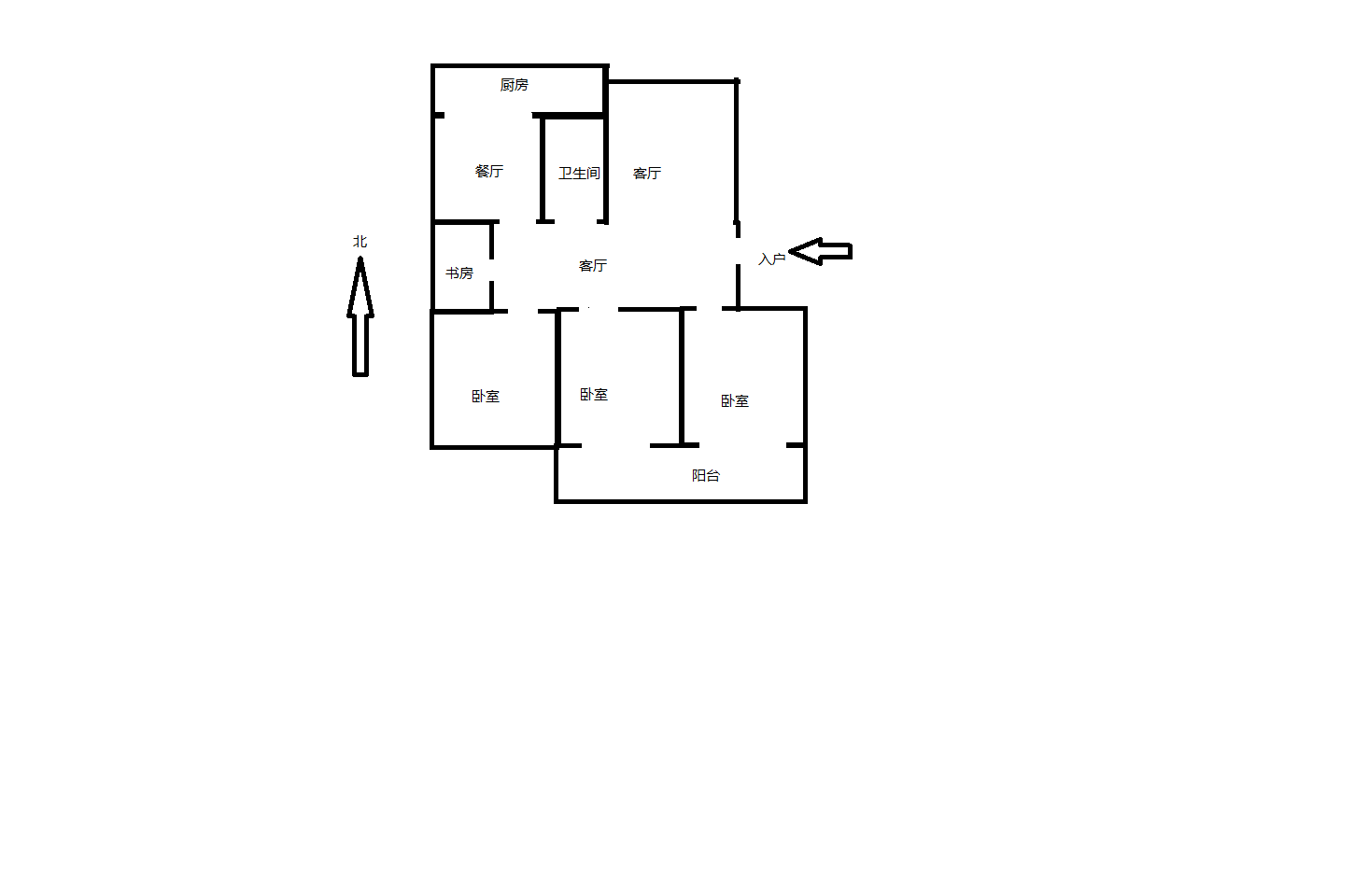 黎明花园 3室2厅1卫 141.00m&sup2;