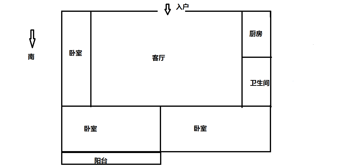 学士府 3室1厅1卫 85.00m&sup2;