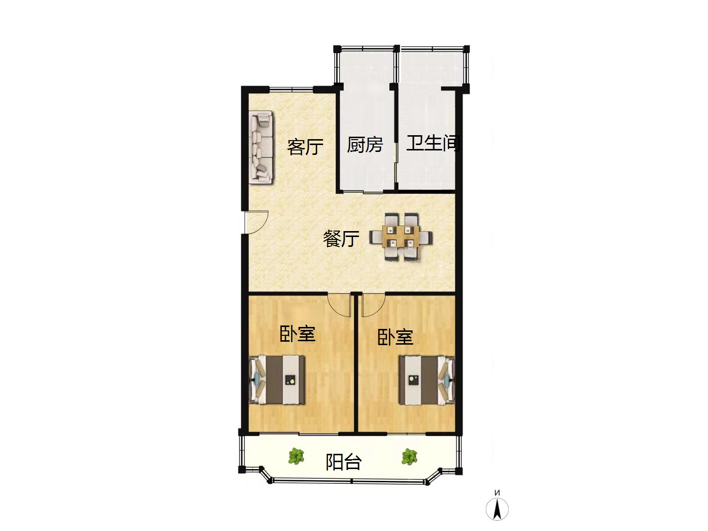 阳光花园 2室2厅1卫 112.02m&sup2;