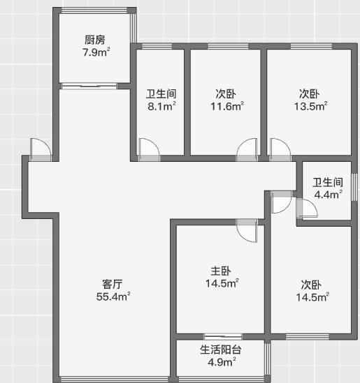 恒基花苑 4室2厅2卫 152m&sup2;