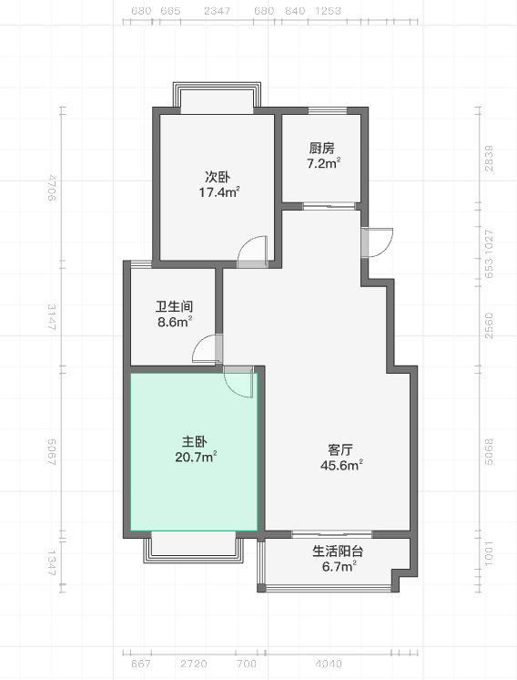 天晖苑 2室2厅1卫 95m²