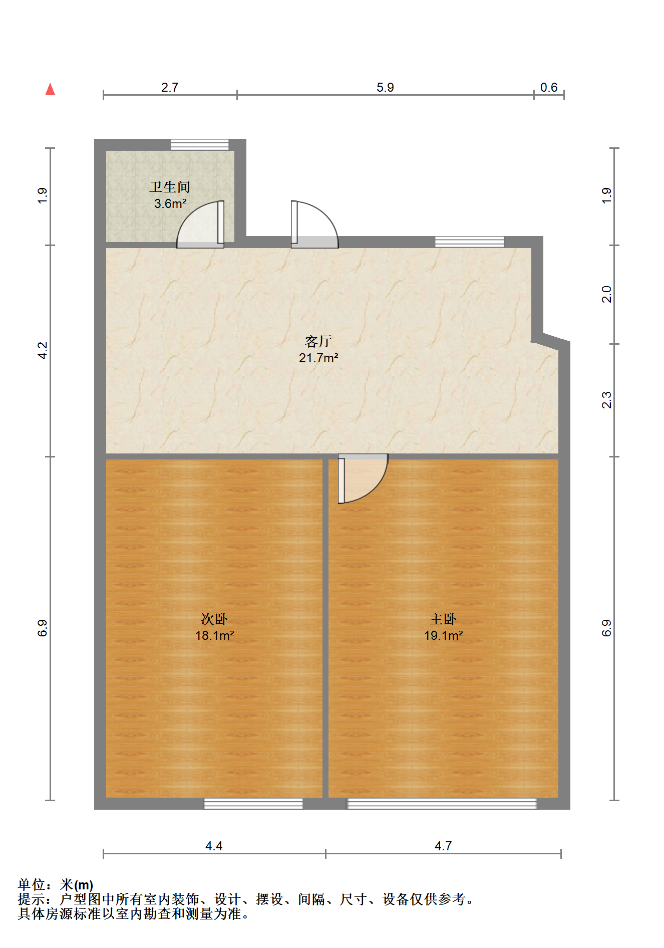 天都花苑 2室2厅1卫 100m&sup2;