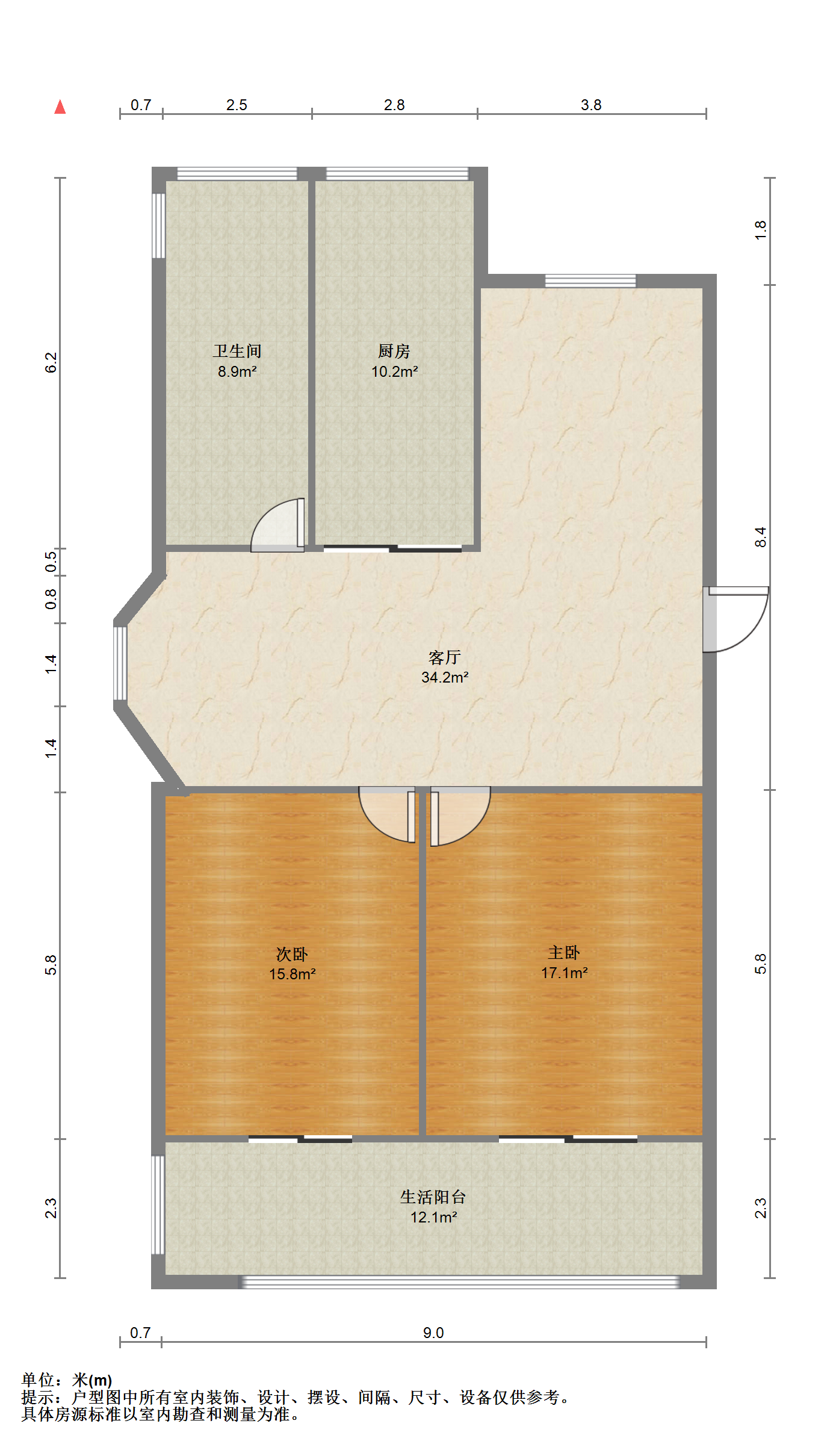 天都花苑 4室2厅2卫 101m&sup2;