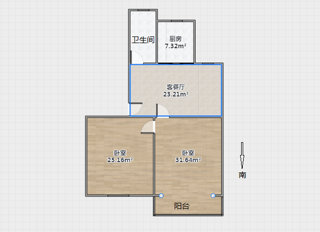 虹桥新村(朝霞路) 2室1厅1卫 64m&sup2;
