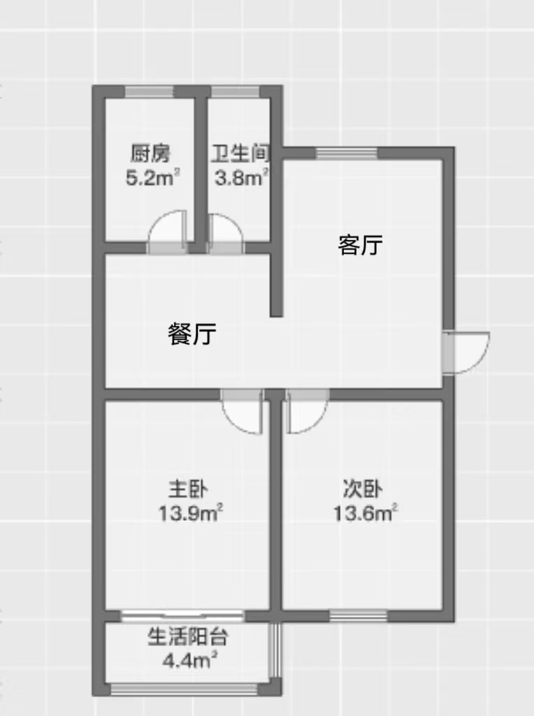 银花苑 2室2厅1卫 84.55m&sup2;