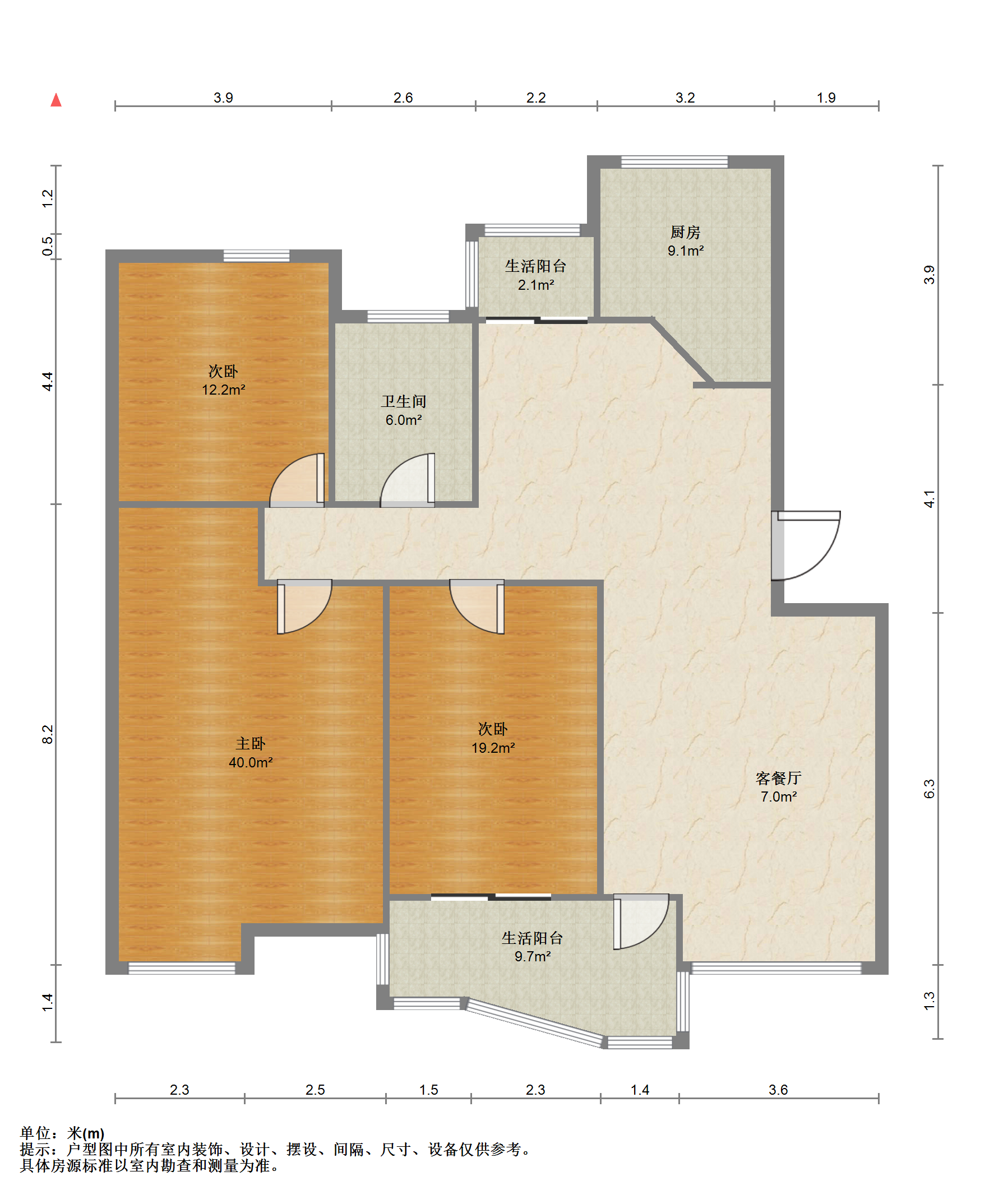 凤凰莱茵苑 3室2厅1卫 145.16m&sup2;