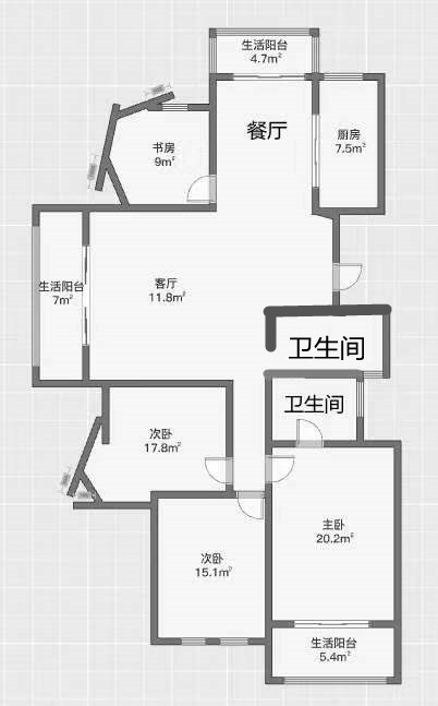 益兴名流府 4室2厅2卫 172m&sup2;