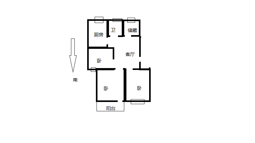 虹桥北村(崇川区) 3室1厅1卫 80.78m&sup2;