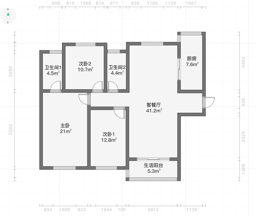 碧桂园(南通经济技术开发区) 3室2厅2卫 133.52m&sup2;