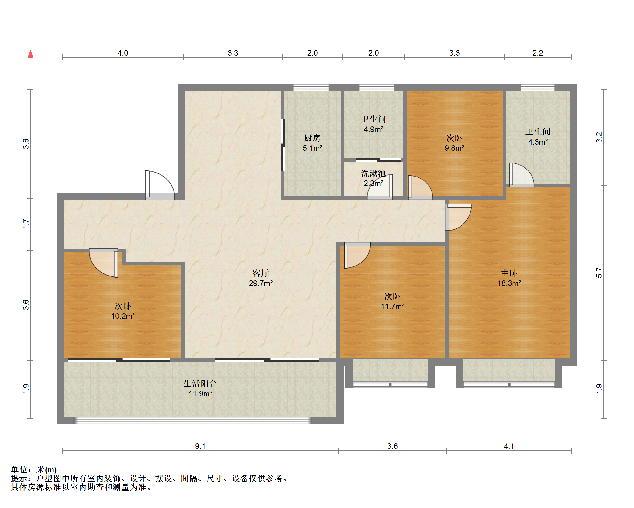 海纳春江 4室2厅2卫 142m&sup2;