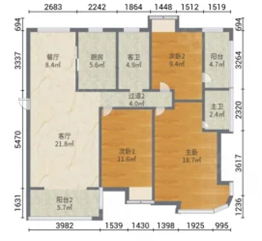 帝奥世伦名郡 3室2厅2卫 139.91m&sup2;