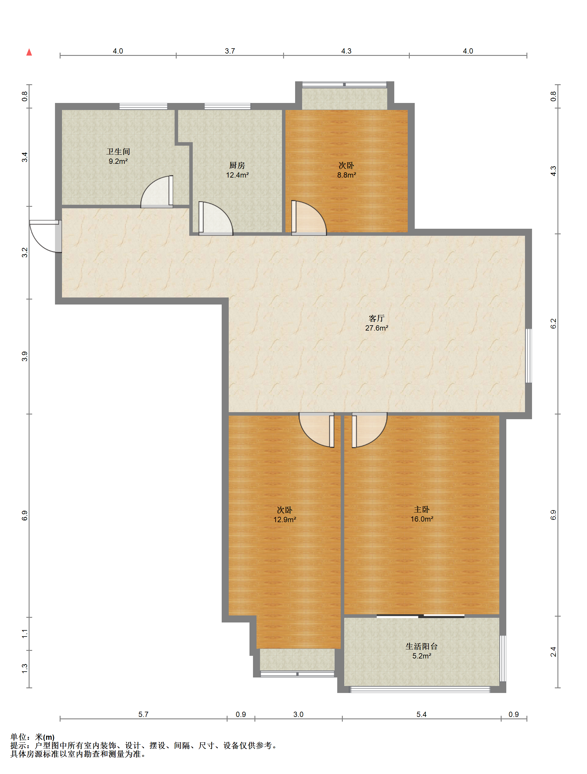 天熹苑 3室2厅1卫 108.35m&sup2;