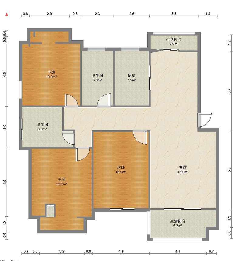 金桥人家 3室2厅2卫 143.89m²