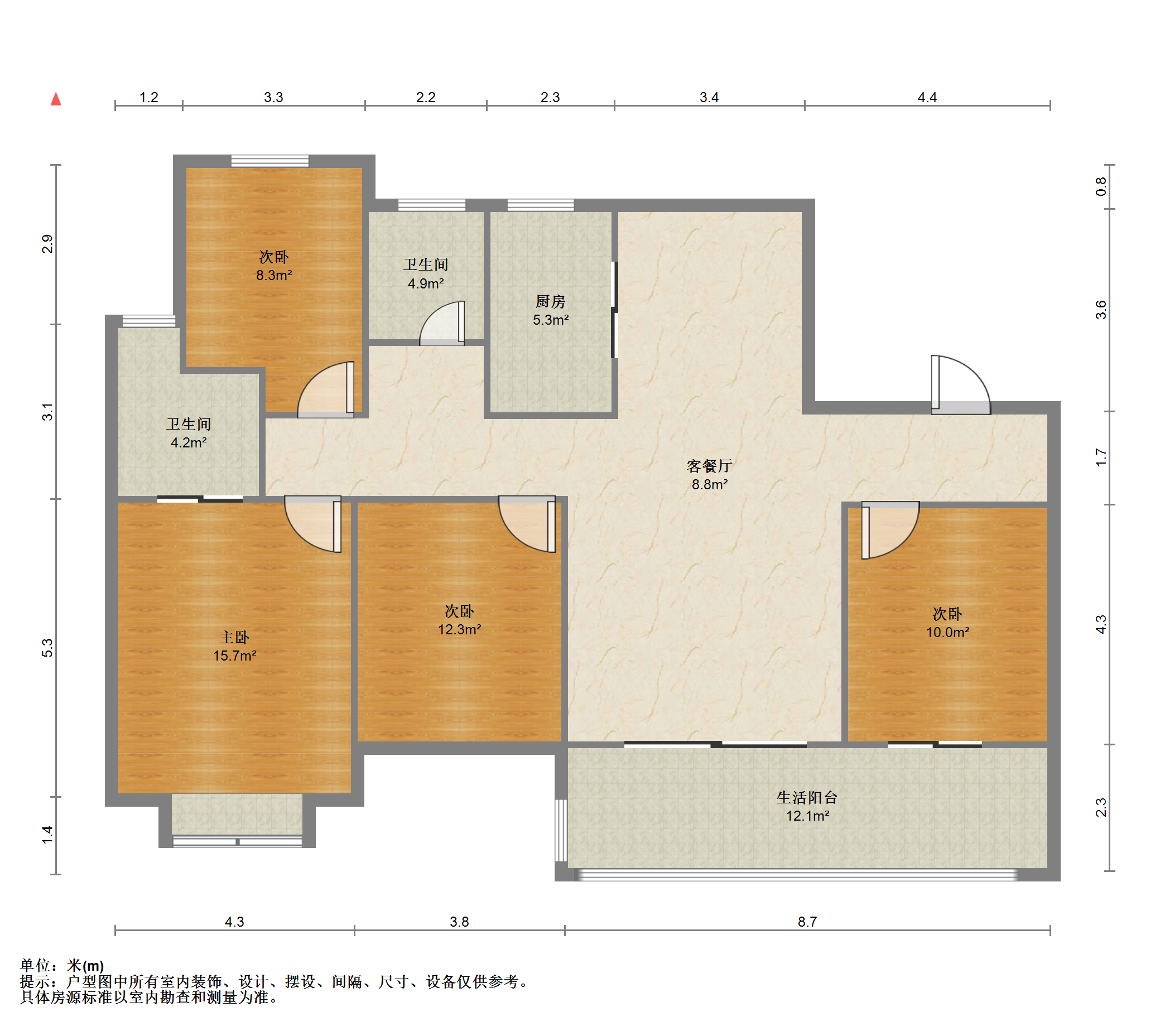 都会沁园 4室2厅2卫 148m&sup2;