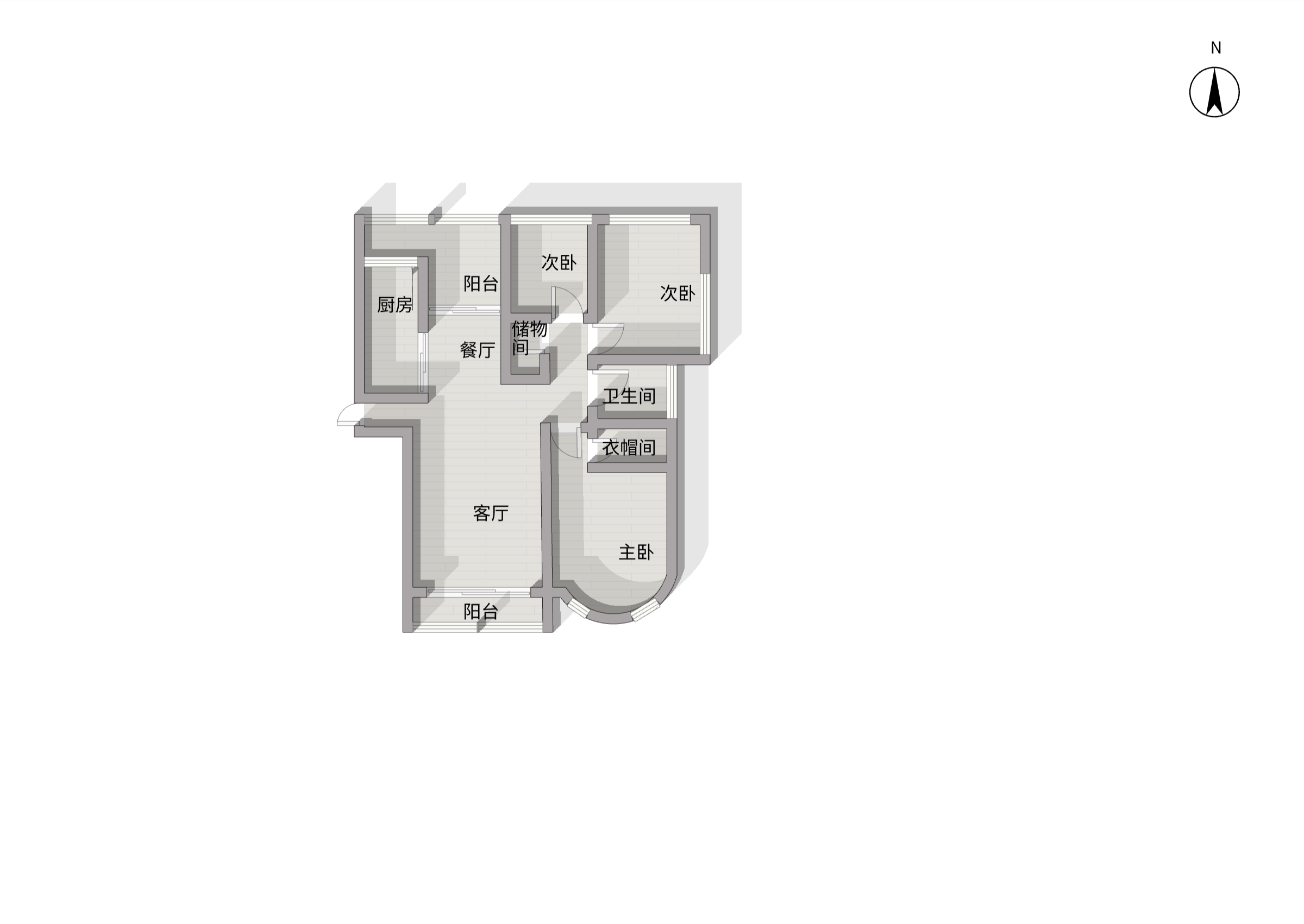 中南世纪城北区 3室2厅1卫 160m&sup2;