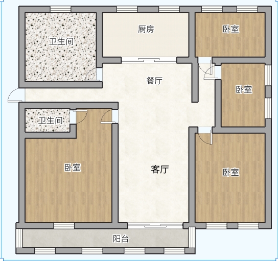 和兴花苑 4室2厅2卫 144.02m&sup2;