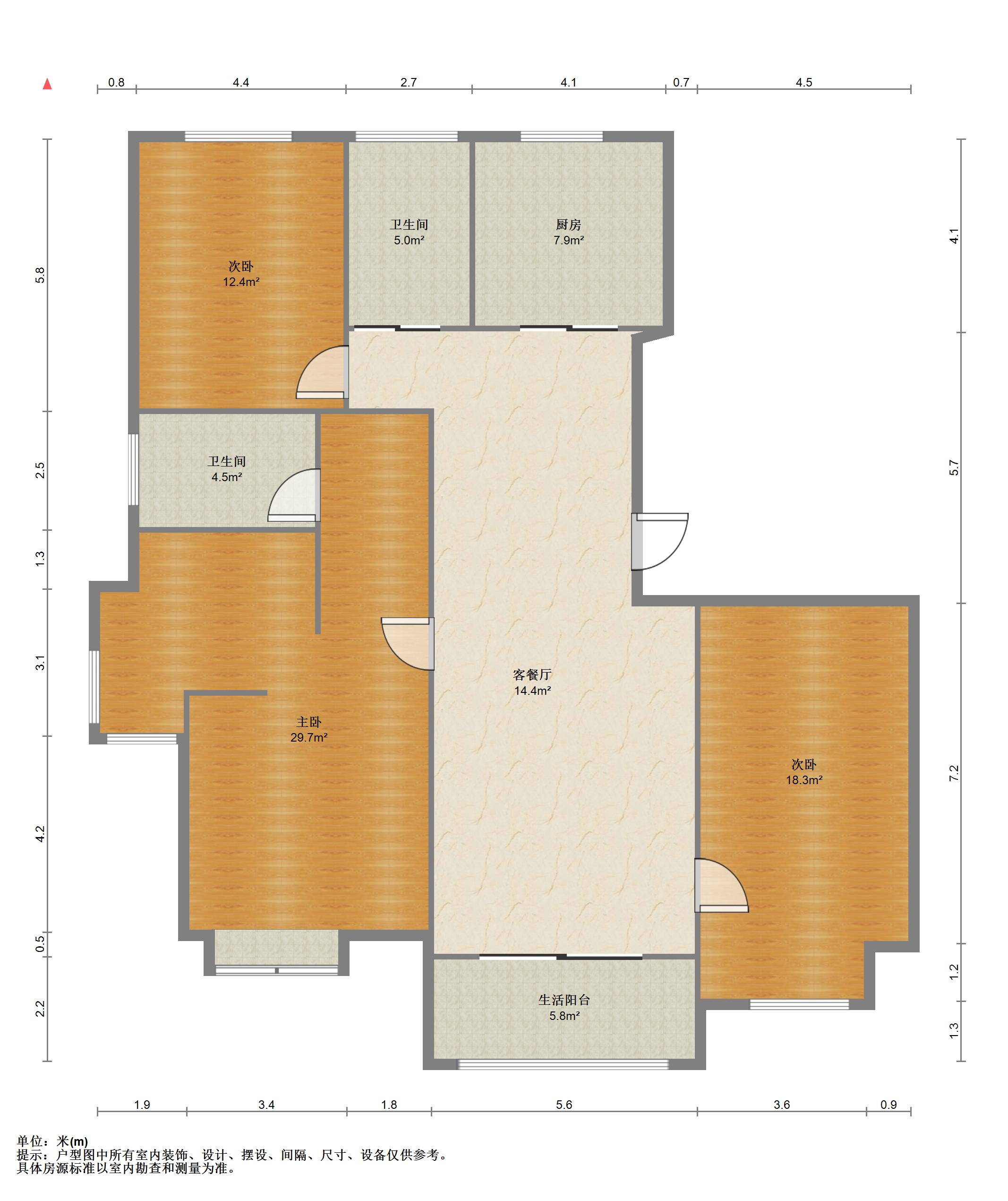万和&middot;润园 3室2厅2卫 143.19m&sup2;