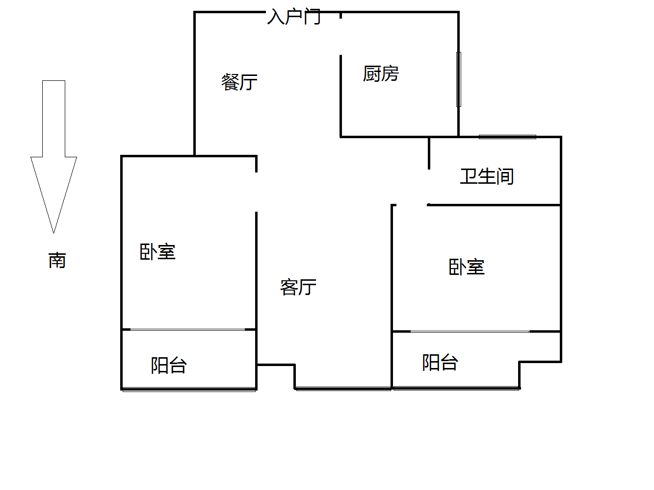 江景国际家园北区 2室2厅1卫 108m&sup2;