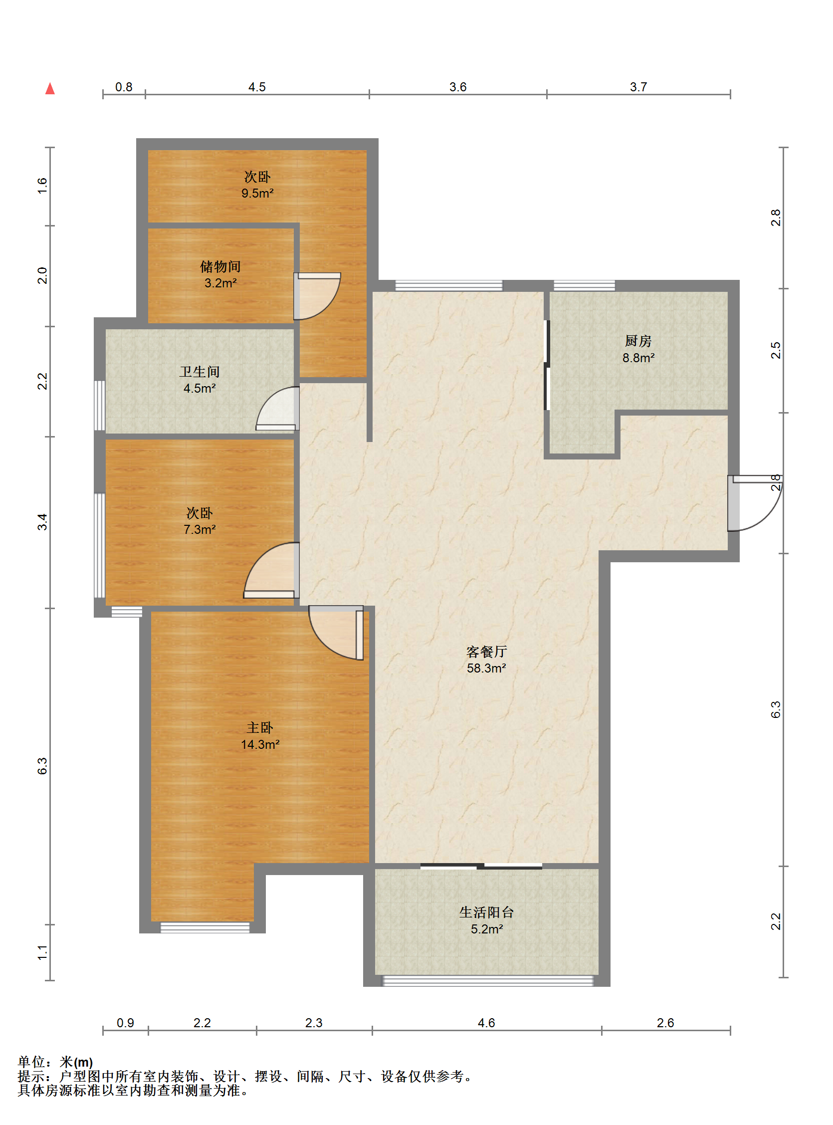 江山鼎 3室2厅1卫 110.45m&sup2;