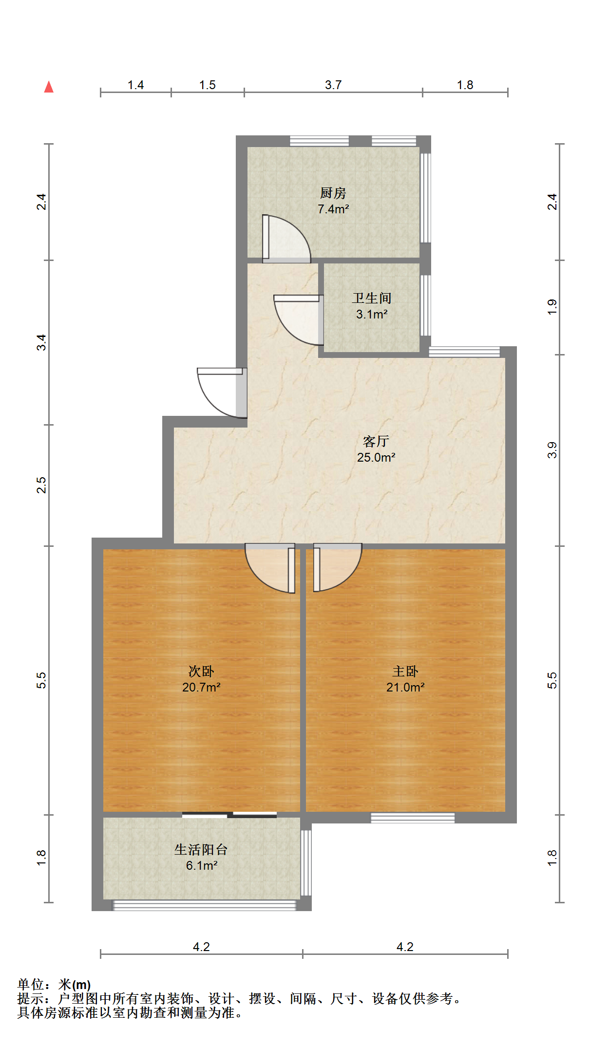 万象西园 2室1厅1卫 71.00m&sup2;