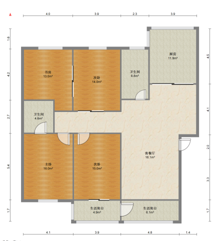 东昇花园 5室3厅3卫 232.91m&sup2;