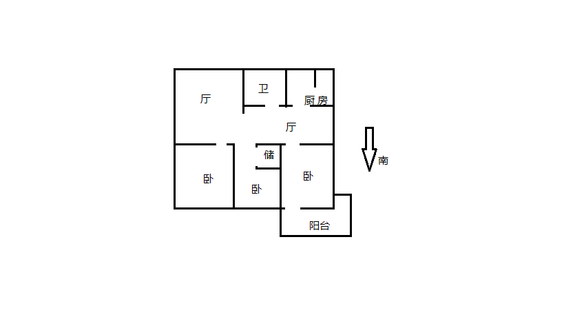 虹桥东村 3室1厅1卫 82.47m&sup2;