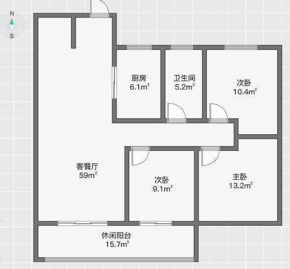 南通和风雅颂 3室2厅1卫 120m&sup2;