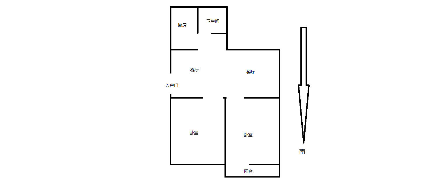 新建路新村(新建花苑) 2室2厅1卫 69m&sup2;