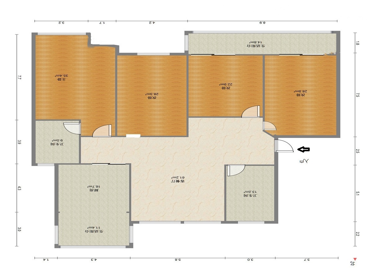 春晖花园 4室1厅2卫 173m&sup2;