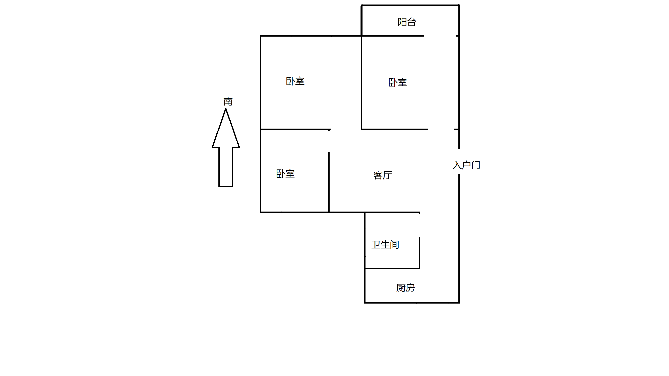 光明东村二期 3室1厅1卫 72.57m&sup2;