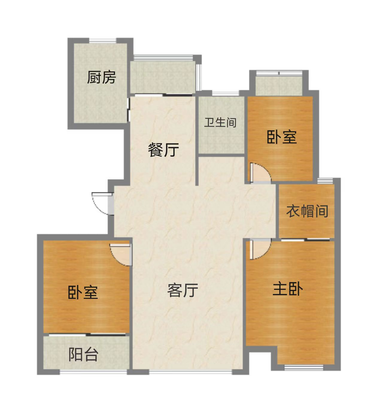 中港城 3室2厅1卫 132.00m&sup2;