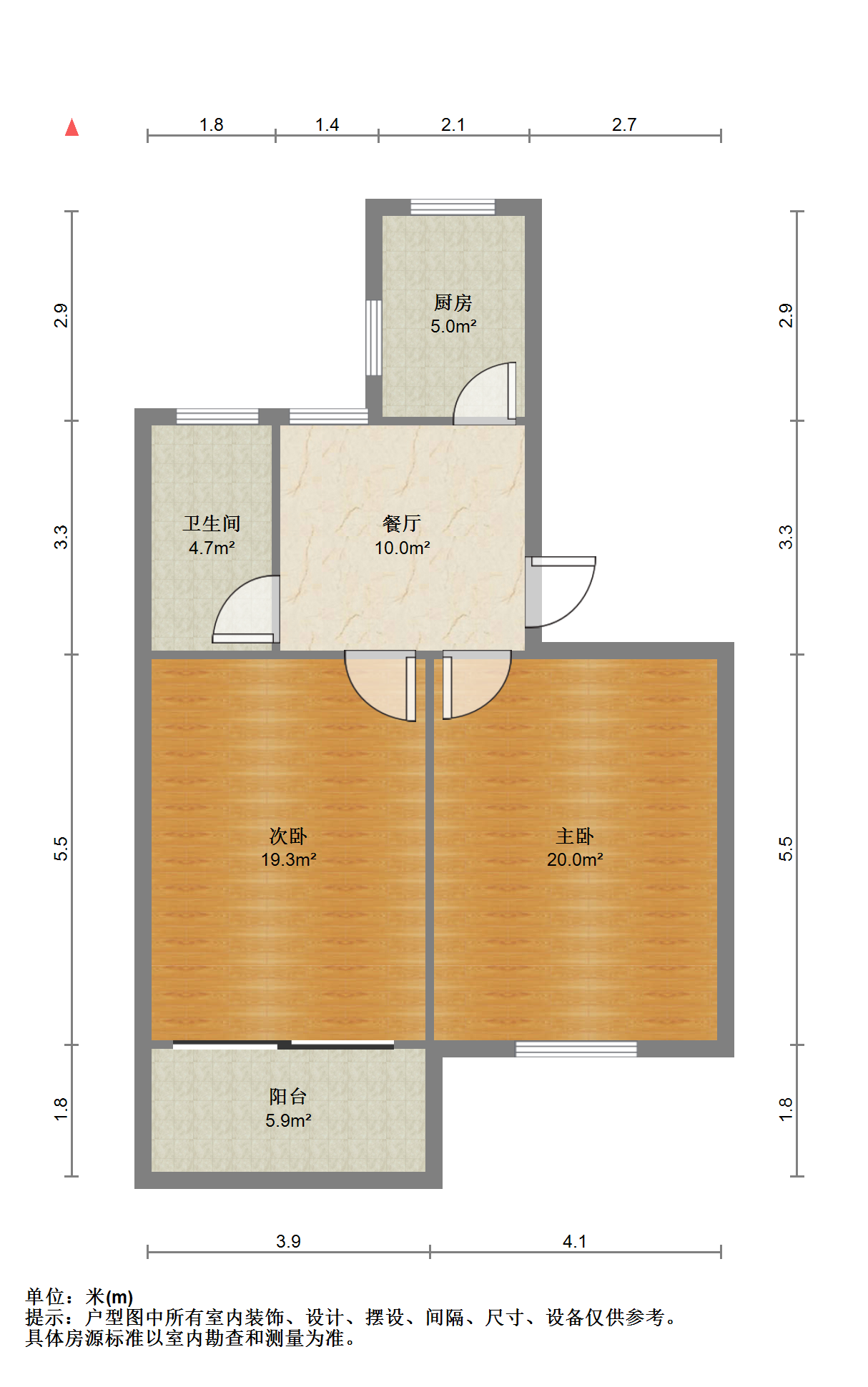 将军二园 2室1厅1卫 65m&sup2;
