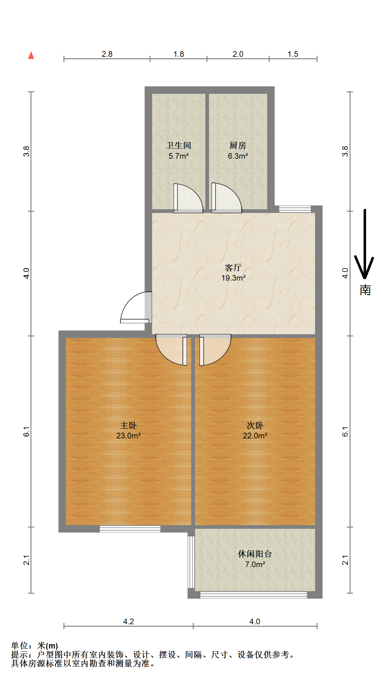 长虹新村 2室1厅1卫 65m&sup2;