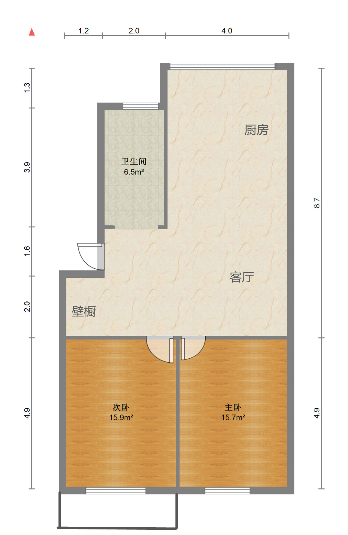 五山花苑 2室1厅1卫 91.73m&sup2;