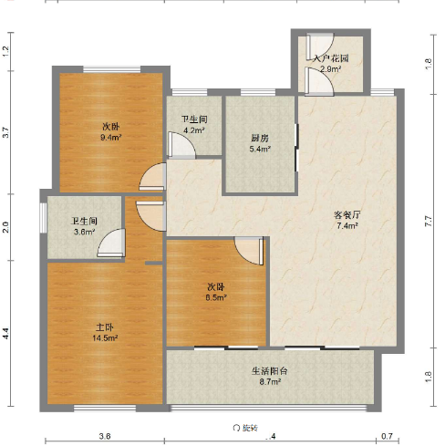 春溪集 3室2厅2卫 108m²
